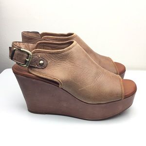 Nicole leather wedge heels